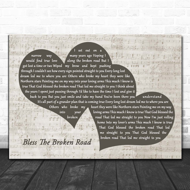 Rascal Flatts Bless The Broken Road Landscape Music Script Two Hearts Song Lyric Print