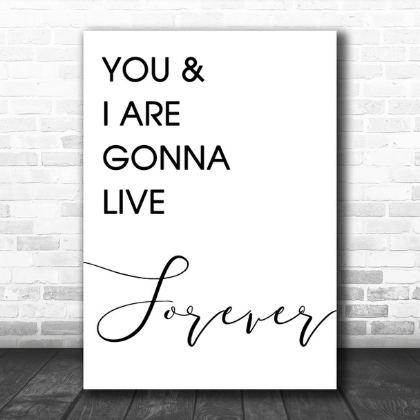 Live Forever Oasis Song Lyric Music Wall Art Print