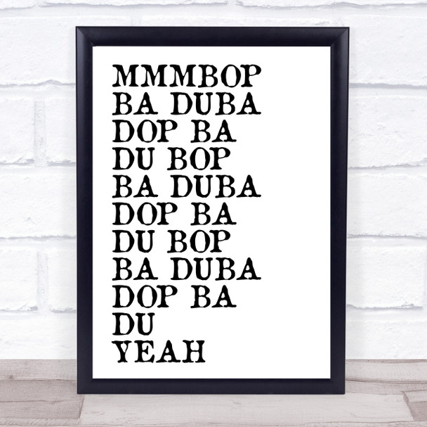 Mmmbop Funny Song Lyric Music Wall Art Print