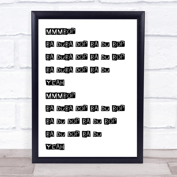 Mmmbop Song Lyric Music Wall Art Print