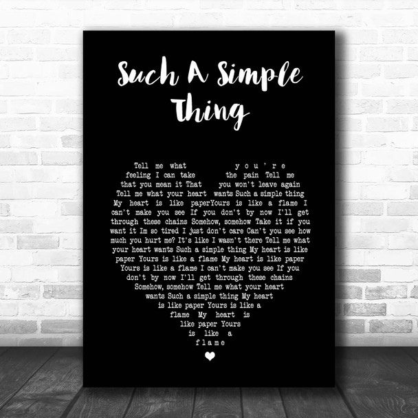 Ray LaMontagne Such A Simple Thing Black Heart Song Lyric Print