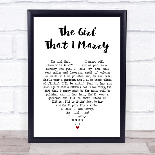 Ray Middleton The Girl That I Marry White Heart Song Lyric Print