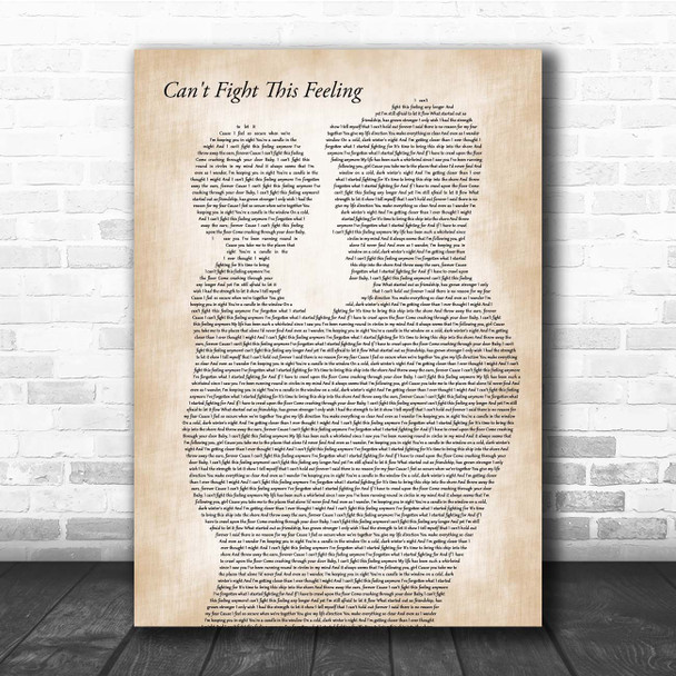 REO Speedwagon Can't Fight This Feeling Father & Child Song Lyric Print