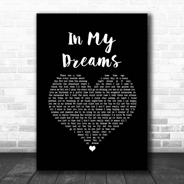 REO Speedwagon In My Dreams Black Heart Song Lyric Print