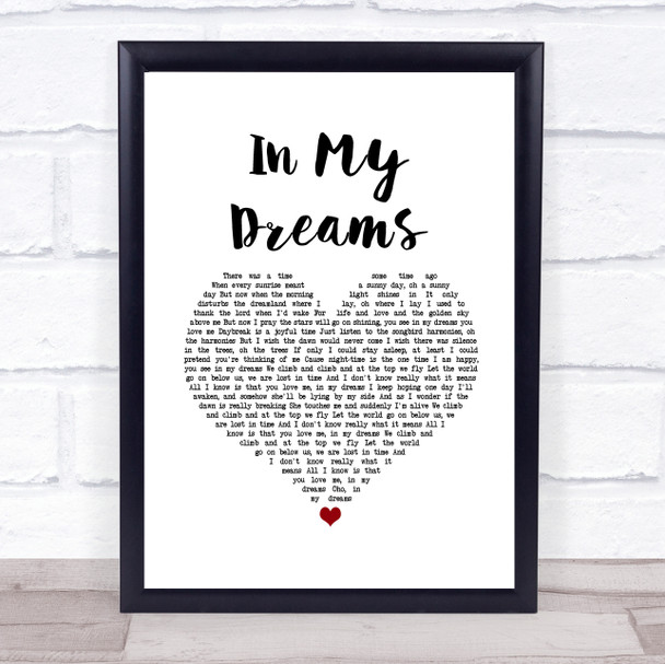 REO Speedwagon In My Dreams White Heart Song Lyric Print