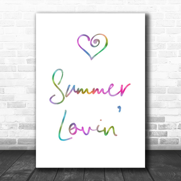 Rainbow Grease Summer Lovin' Song Lyric Music Wall Art Print