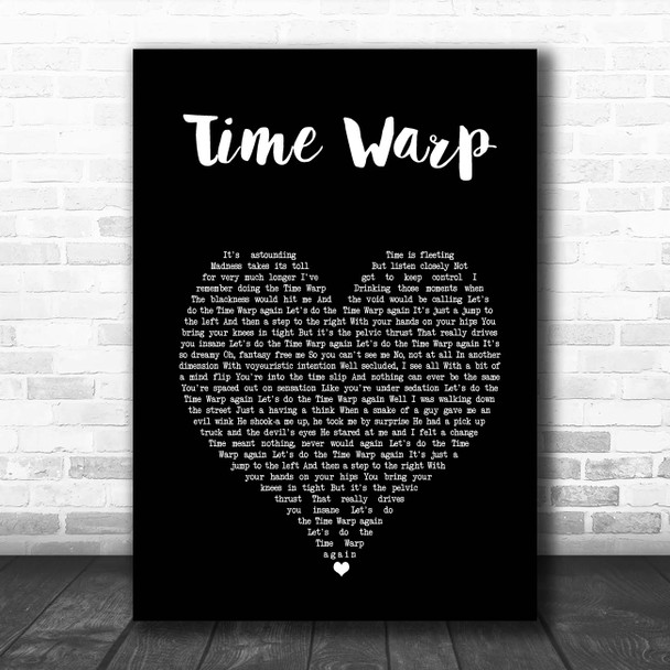 Rocky Horror Picture Show Time Warp Black Heart Song Lyric Print