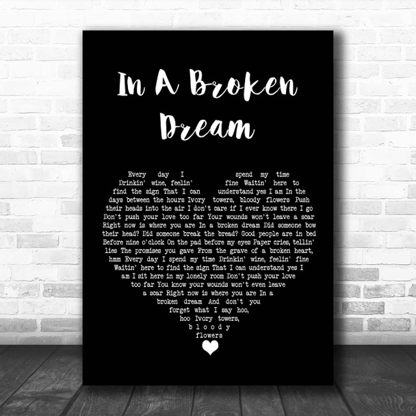 Rod Stewart In A Broken Dream Black Heart Song Lyric Print