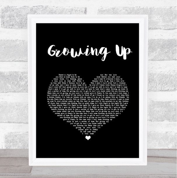 Run River North Growing Up Black Heart Song Lyric Print