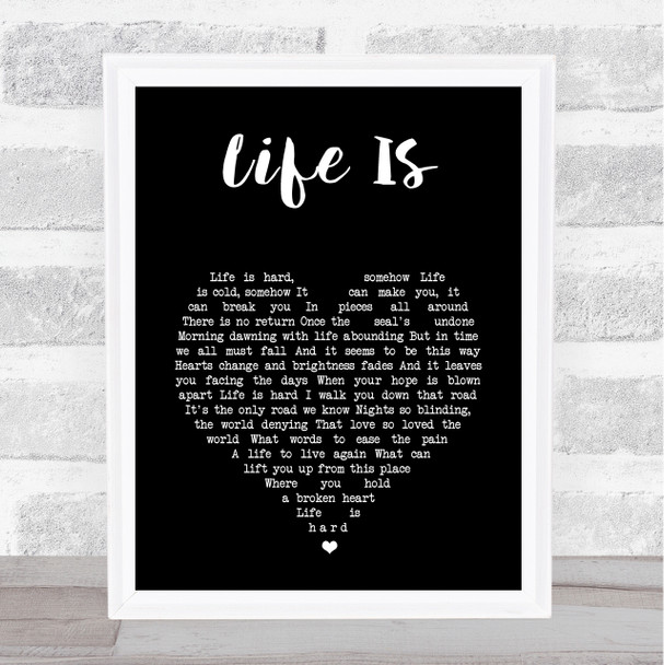 Runrig Life Is Black Heart Song Lyric Print