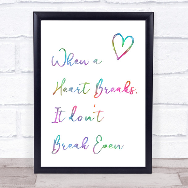 Rainbow The Script Breakeven Song Lyric Music Wall Art Print