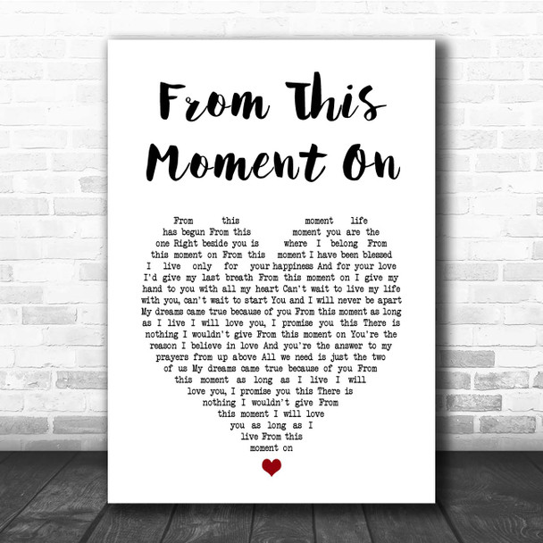 Sam Bailey From This Moment On White Heart Song Lyric Print