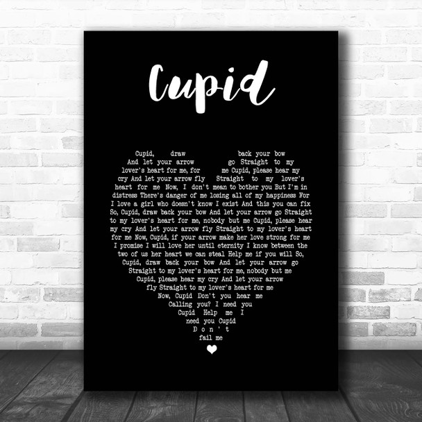 Sam Cooke Cupid Black Heart Song Lyric Print