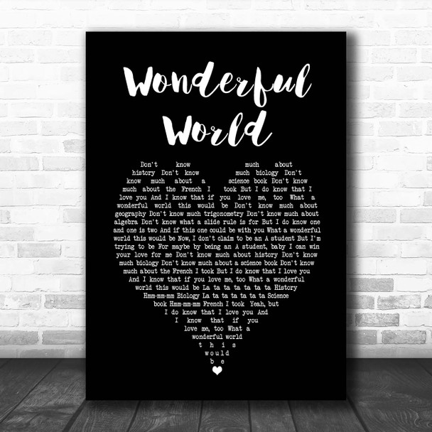 Sam Cooke Wonderful World Black Heart Song Lyric Print