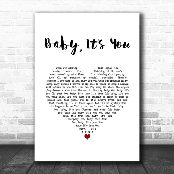 Sammy Hagar Baby, It's You White Heart Song Lyric Print