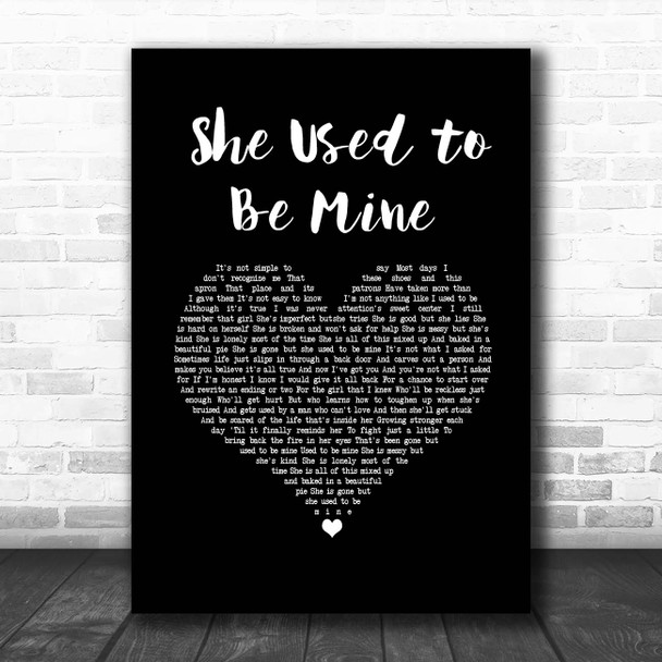 Sara Bareilles She Used to Be Mine Black Heart Song Lyric Print