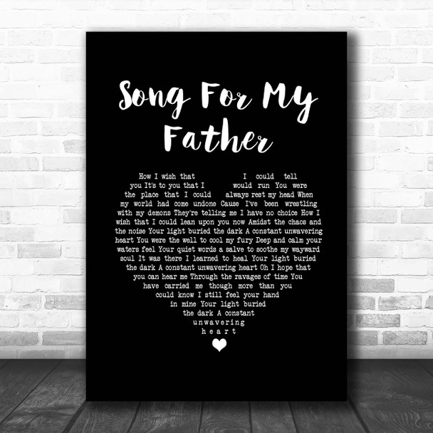 Sarah McLachlan Song For My Father Black Heart Song Lyric Print