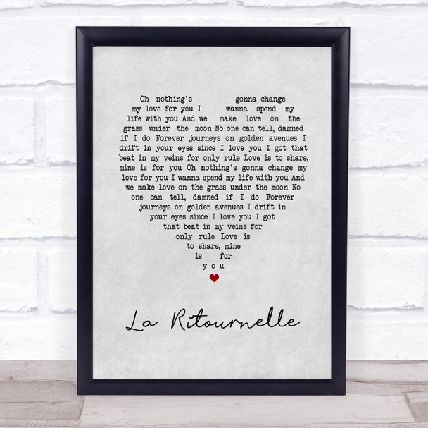 Sébastien Tellier La Ritournelle Grey Heart Song Lyric Print