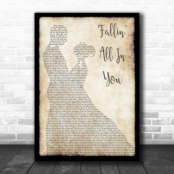 Shawn Mendes Fallin' All In You Man Lady Dancing Song Lyric Print