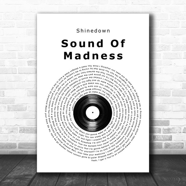 Shinedown Sound Of Madness Vinyl Record Song Lyric Print