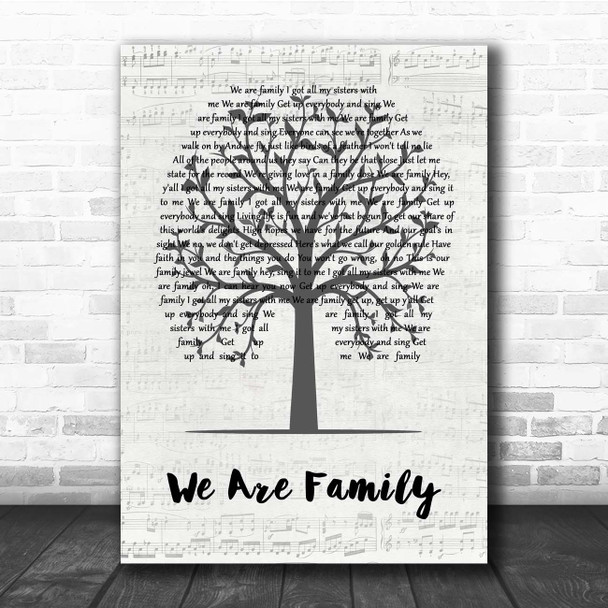 Sister Sledge We Are Family Music Script Tree Song Lyric Print