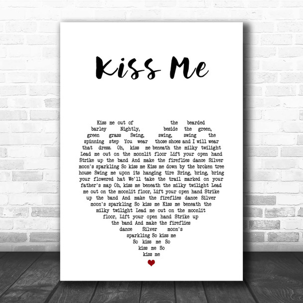 Sixpence None The Richer Kiss Me White Heart Song Lyric Print