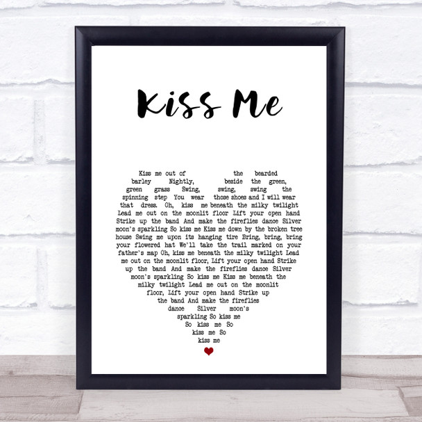 Sixpence None The Richer Kiss Me White Heart Song Lyric Print