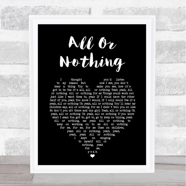 Small Faces All Or Nothing Black Heart Song Lyric Print