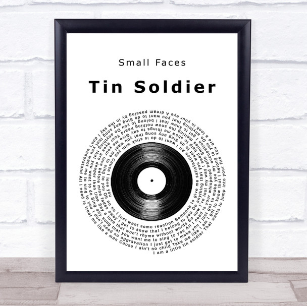 Small Faces Tin Soldier Vinyl Record Song Lyric Print