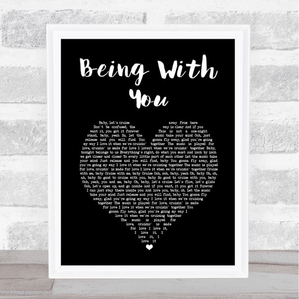 Smokey Robinson Being With You Black Heart Song Lyric Print