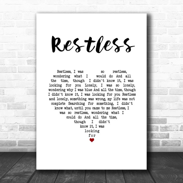 Sonny Burgess Restless White Heart Song Lyric Print