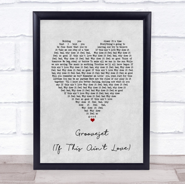 Sophie Ellis-Bextor Groovejet (If This Ain't Love) Grey Heart Song Lyric Print