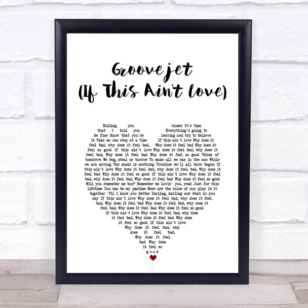 Sophie Ellis-Bextor Groovejet (If This Ain't Love) White Heart Song Lyric Print