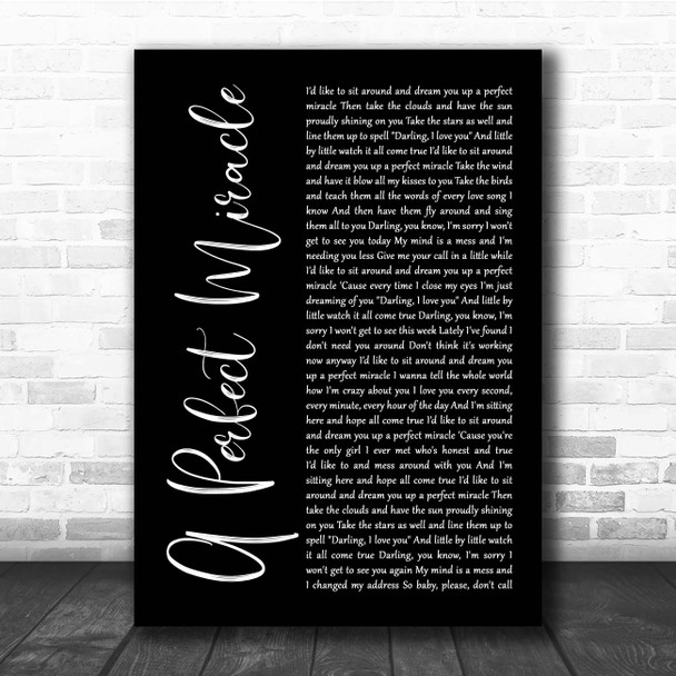 Spiritualized A Perfect Miracle Black Script Song Lyric Print