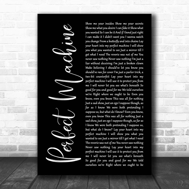 Starset Perfect Machine Black Script Song Lyric Print