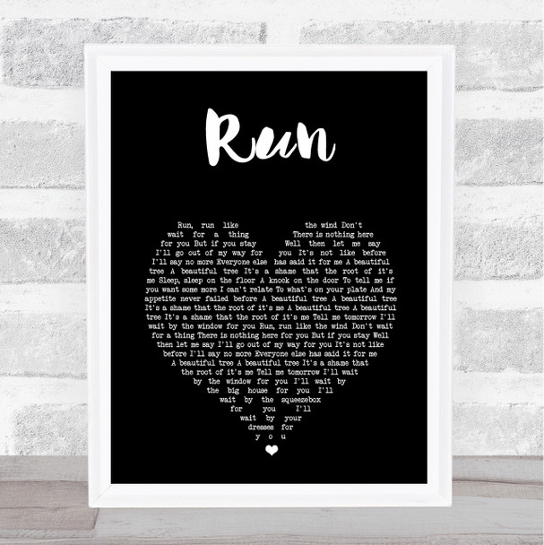 Stephen Fretwell Run Black Heart Song Lyric Print