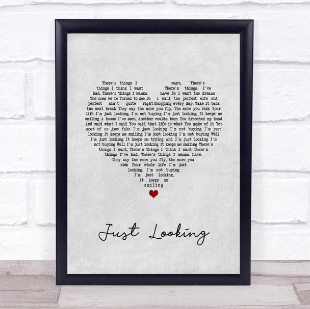 Stereophonics Just Looking Grey Heart Song Lyric Print