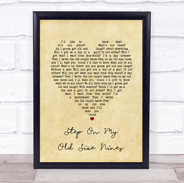 Stereophonics Step On My Old Size Nines Vintage Heart Song Lyric Print