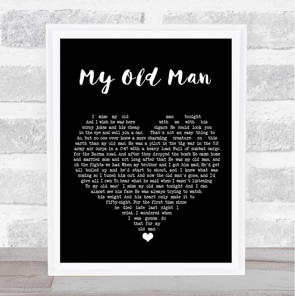 Steve Goodman My Old Man Black Heart Song Lyric Print