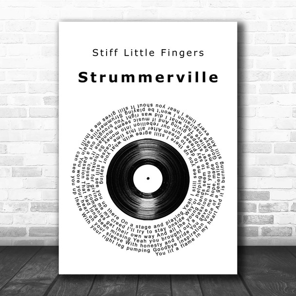 Stiff Little Fingers Strummerville Vinyl Record Song Lyric Print