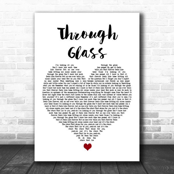 Stone Sour Through Glass White Heart Song Lyric Print