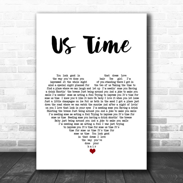 Stoney LaRue Us Time White Heart Song Lyric Print