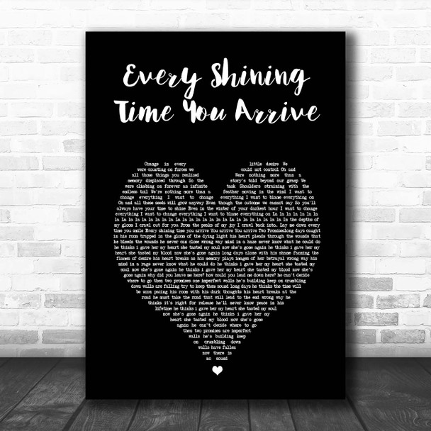 Sunny Day Real Estate Every Shining Time You Arrive Black Heart Song Lyric Print