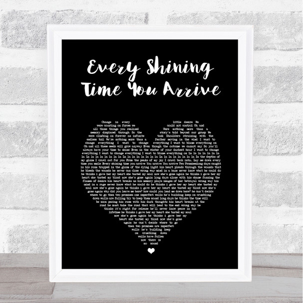Sunny Day Real Estate Every Shining Time You Arrive Black Heart Song Lyric Print