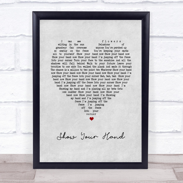 Super Furry Animals Show Your Hand Grey Heart Song Lyric Print