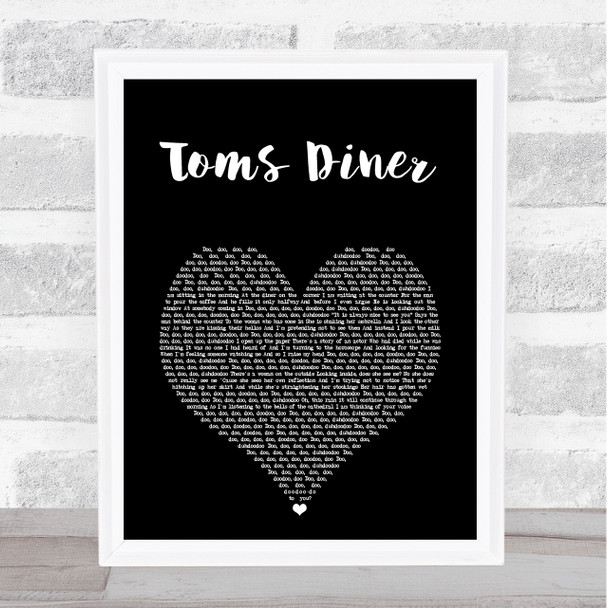 Suzanne Vega Toms Diner Black Heart Song Lyric Print