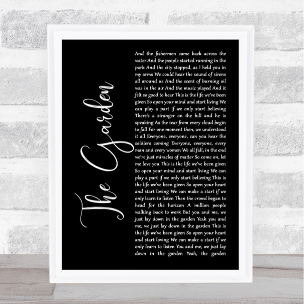 Take That The Garden Black Script Song Lyric Print