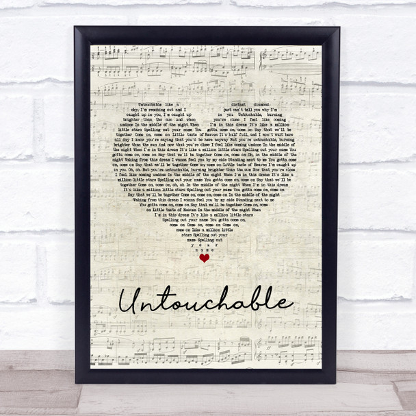 Taylor Swift Untouchable Script Heart Song Lyric Print