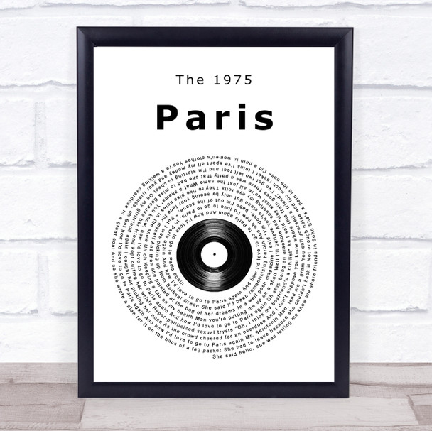 The 1975 Paris Vinyl Record Song Lyric Print