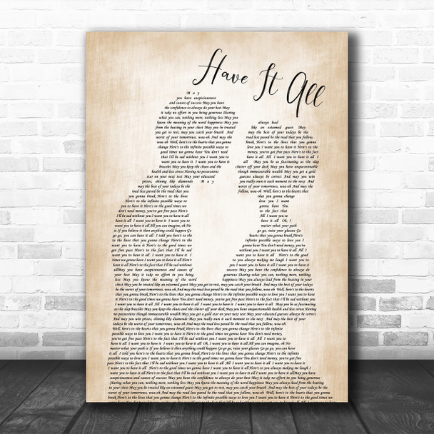 Jason Mraz Have It All Song Lyric Man Lady Bride Groom Wedding Music Wall Art Print Jason Mraz Have It All Song Lyric Man Lady Bride Groom Wedding Music Wall Art Print